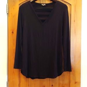 Black tunic blouse